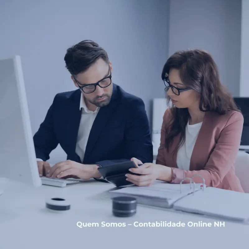 Contadores analisando documentos – Contabilidade Online NH em Novo Hamburgo